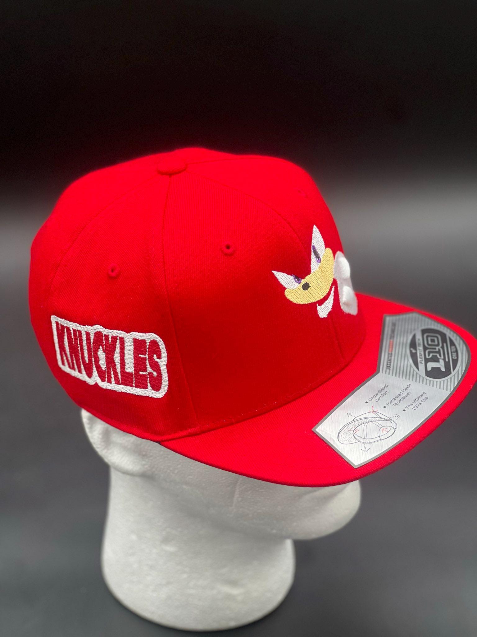 Knuckles Inspired | Custom Embroidered Snapback Hat | Retro Sega ...