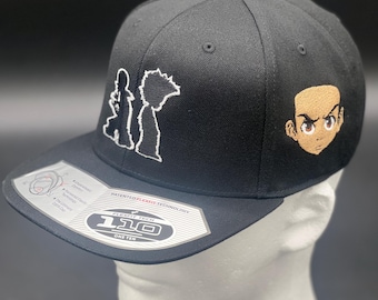 The Boondocks Inspired Embroidered Hat | Huey & Riley Urban Anime Snapback Cap | Streetwear Apparel | Cartoon Pop Culture Gift