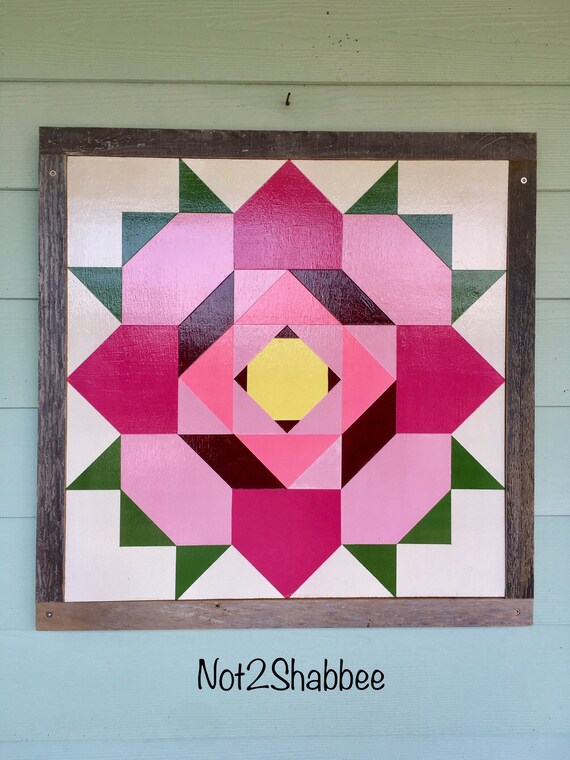 Not2shabbee Has Barn Quilts Hand Painted Rose Pattern Barn Etsy