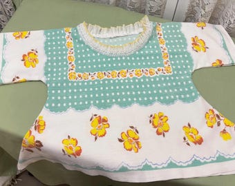 Child’s dress from vintage tablecloth!