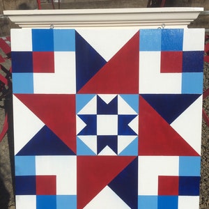 Not2Shabbee has Barn Quilts! Hand Painted Made to OrderFriendship Star Pattern Barn Quilt 24”x 24” on outdoor sign board.