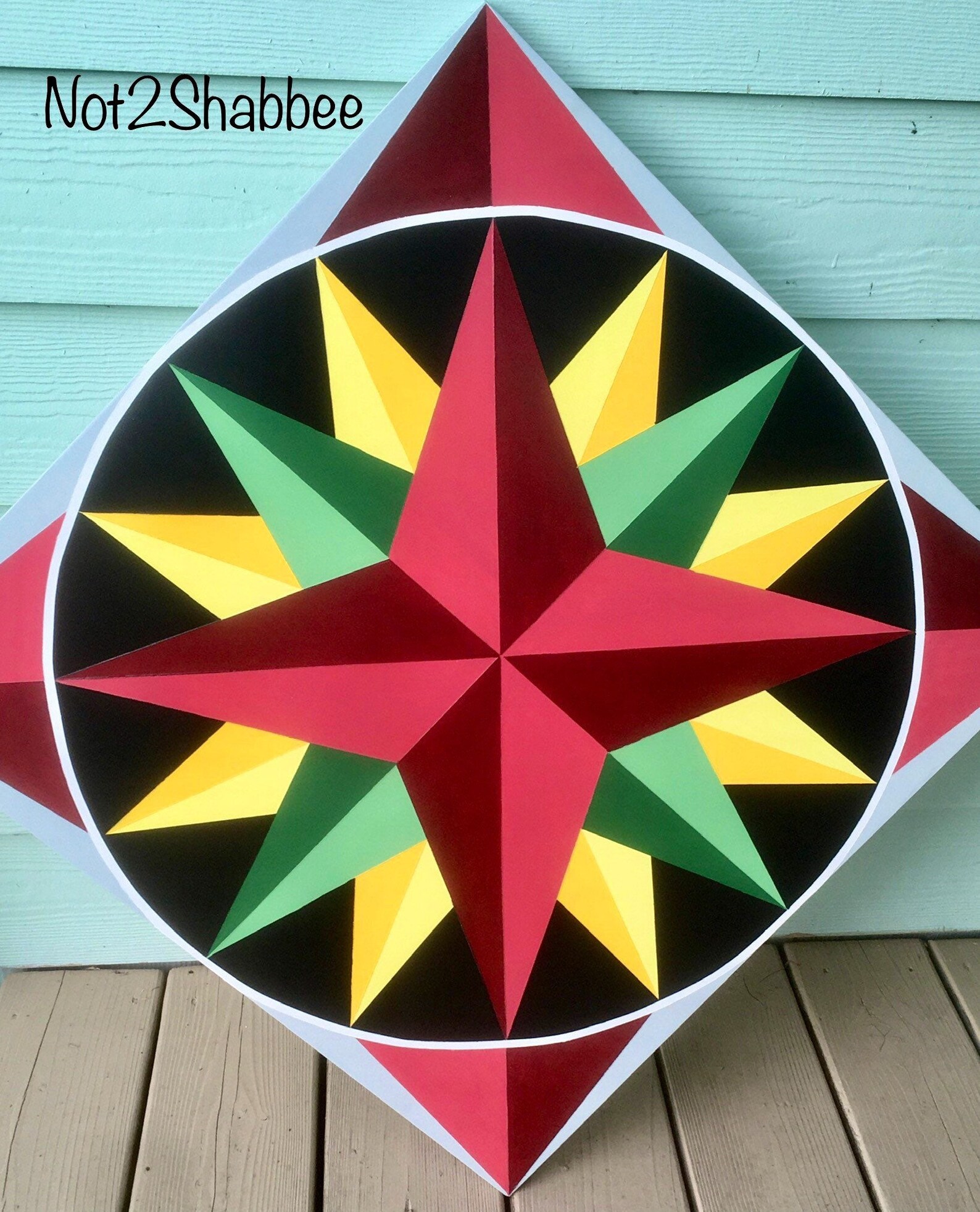 Hand Painted Mariners Compass Pattern Barn Quilt 24x 24 Etsy
