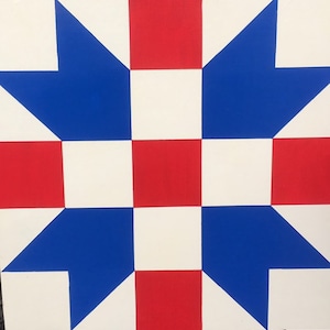 Hand Painted Made to Order Friendship Star Barn Quilt.  24&quot; x 24 &quot; Barn Quilt. Outdoor sign board