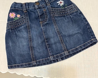 Denim skirt with embroidery