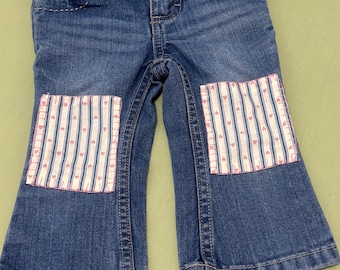 Toddler Girl Denim pants. Embellished pants. Size 12 mos