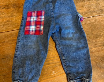 Toddler Boy or Girl Denim pants. Embellished pants. Size 12 mos.