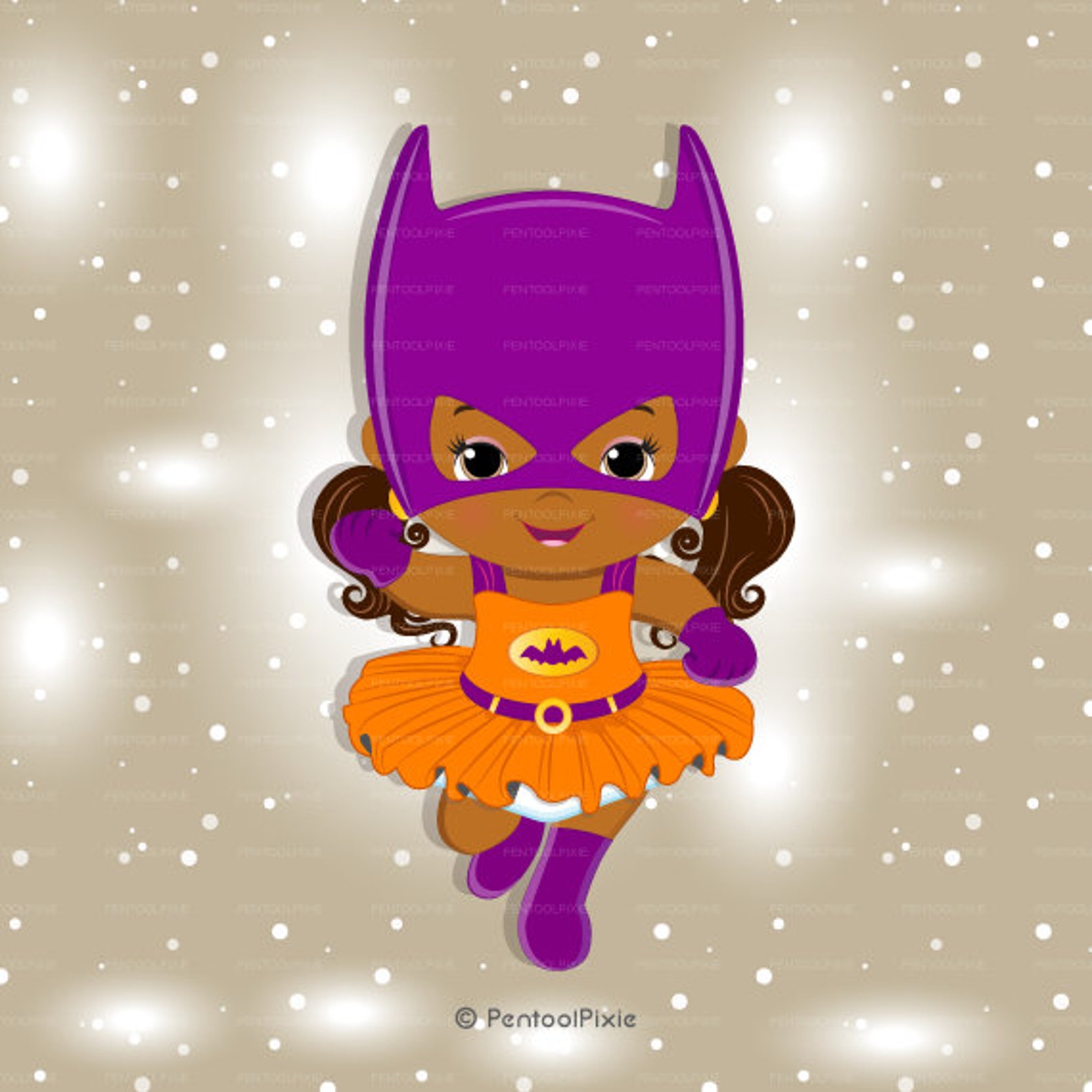 African American Batgirl girl clipart Baby Batgirl clipart Etsy