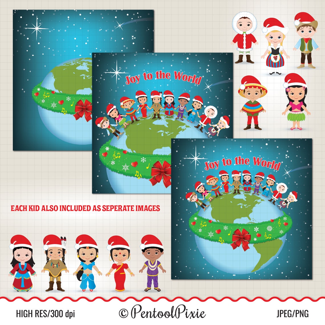 Christmas Around the World Clipart World Christmas Christmas - Etsy
