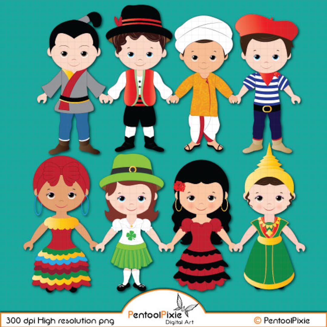 Children of the World Clipart PART 2, Children Around the World, World Children, Global Clipart ...