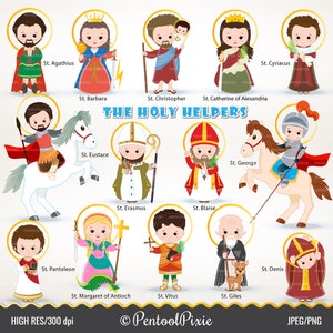 The Fourteen Holy Helpers - PART 8, Saints clipart, Holy Helpers, cute saints, Sunday school clipart, 14 Holy Helpers clipart