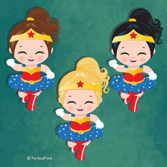 Wunder Frau Baby Madchen Clipart Superheld Baby Madchen Etsy