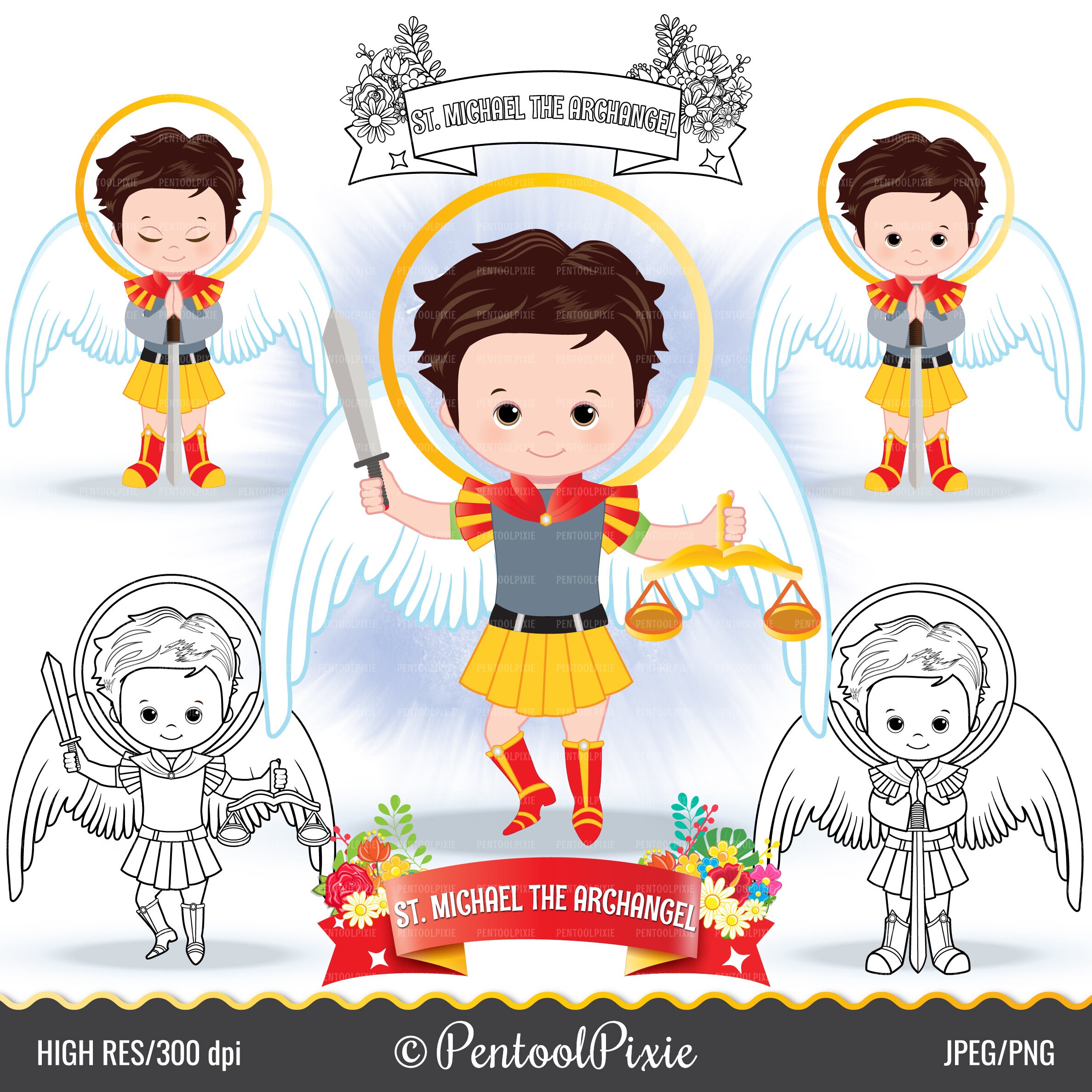 Saint Michael the Archangel Clipart, Saints Clipart, Cute Saints, St.  Michael, Catholic Saints, Santo, Catechesis, Archangel Clipart - Etsy  Singapore