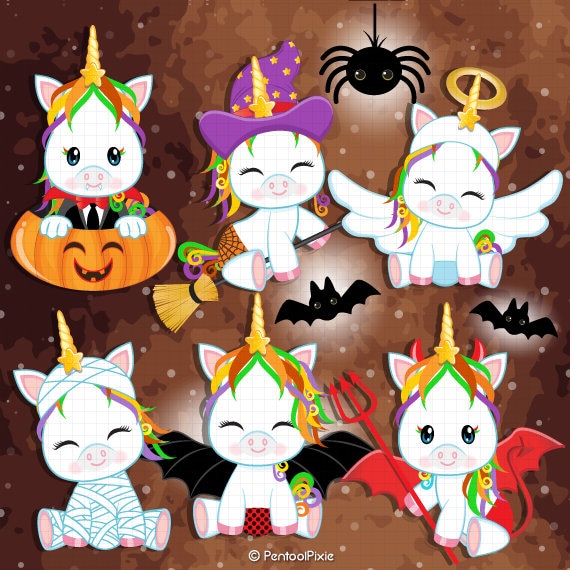 impaciente Rebotar Psiquiatría Halloween clipart cute Halloween Unicorn clipart Baby - Etsy España