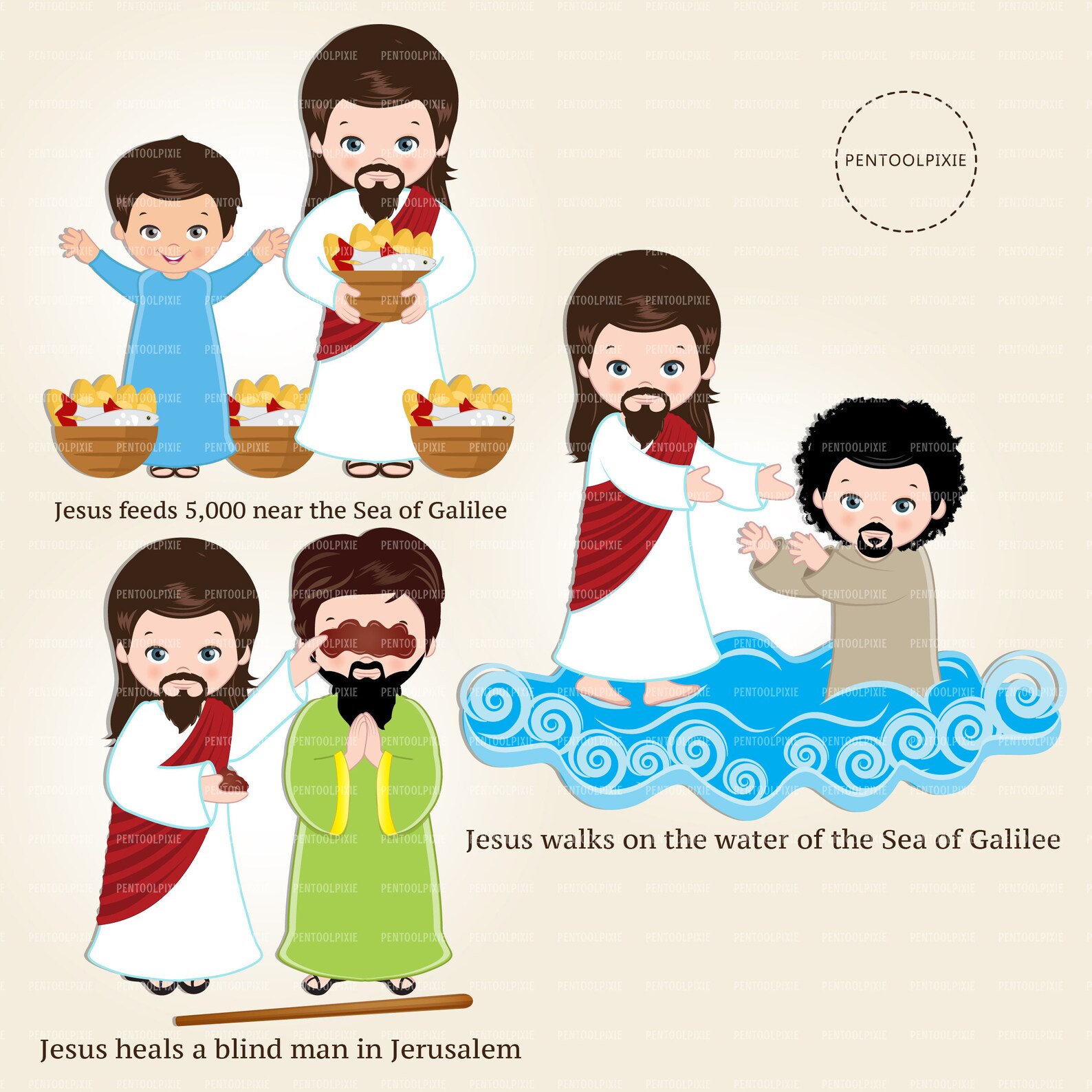 Buy Miracles of Jesus Clipart Jesus Miracles Christianity Jesus Online ...
