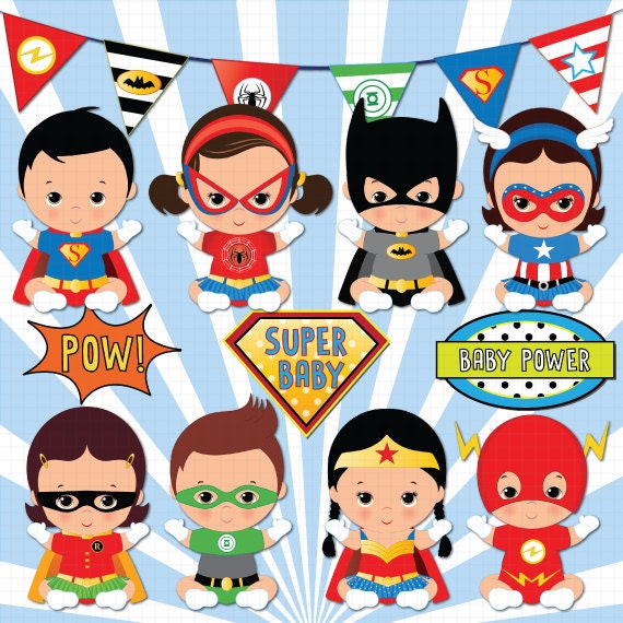 Brown Skin Superhero Baby Clipart Super Baby Baby Boys | Etsy