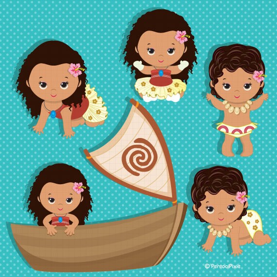 Baby Moana Clipart Moana Clipart Polynesian Princess Etsy