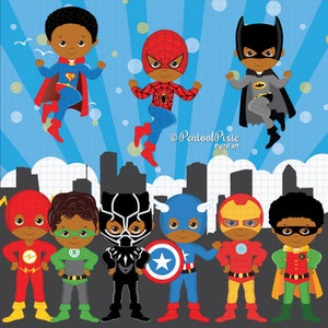 African American Superhero Clipart Super Hero Clipart Etsy