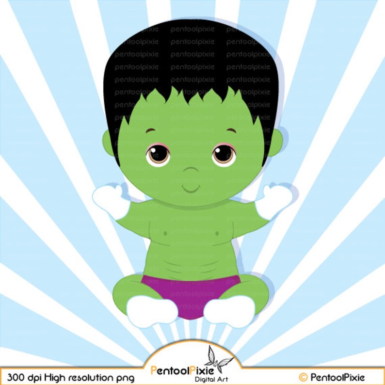 Baby Hulk Hulk Superhero baby boy clipart Super baby Baby | Etsy