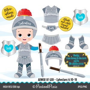 Rüstung Gottes Clipart, kaukasischer Junge Clipart, volle Rüstung Gottes, Epheser, Bibel Vers Clipart, religiös, Sonntag, Schule Clipart