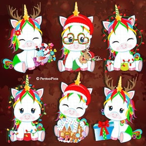 Christmas clipart, Christmas unicorn clipart, Christmas babies, Christmas baby clipart