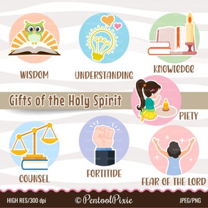 Geschenke des Heiligen Geistes, Geschenke des Geistes Clipart, Sonntagsschule, Bibelstudium, Schrift, Bibelvers Clipart
