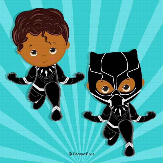 Black Panther Baby Clipart Kostum Clipart Afrikanische Etsy
