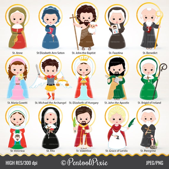 Saints Clipart Cute Saints Jesus Clipart Catholic Images Etsy Canada