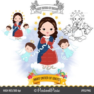 Maria che scioglie i nodi, Maria Desata Nudos, Madre Maria, Virgencitas, Vergine Maria, Santos, santa clipart, Maria che scioglie i nodi, Beata Maria