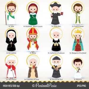 Clipart dei santi, PARTE 5, santi carini, clipart di Gesù, immagini cattoliche, religiose, clipart della scuola domenicale