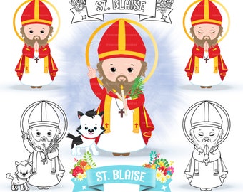 Saint Blaise clipart, Saints clipart, cute saints, St. Blaise, Catholic saints, santo, catechesis, sunday school clipart