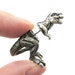 3D Realistic T-Rex Tyrannosaurus Dinosaur Shaped Animal Fake Gauge Plug Earrings in Silver | Unique Faux Ear Piercings 