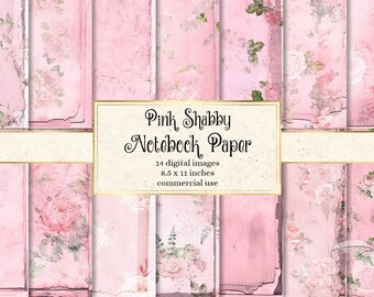Pink Notebook Paper Etsy - 