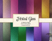 Frosted Glass Digital Paper, glass textures, foil texture pack, gold and silver printable scrapbook paper digital download commercial use