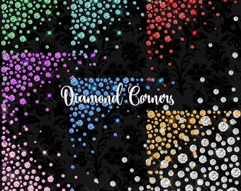 pink glitter borders clipart pink and purple glitter png etsy
