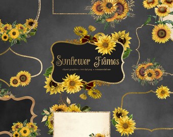 Download Sunflower Frame Svg Etsy