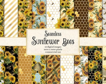 Download Bee Digital Paper Etsy