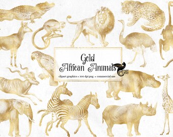 Download Gold Safari Animals Etsy
