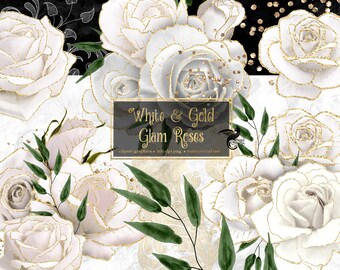 White Rose Clipart Etsy