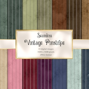 vintage Pinstripe Digital Paper, papier de scrapbooking rétro sans couture, arrière-plans à rayures, textures vintage, utilisation commerciale de téléchargement instantané