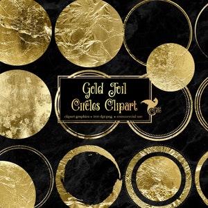 Goldfolien Kreise Clip Art - digitale png Clipart Grafiken sofortiger Download für kommerzielle Nutzung