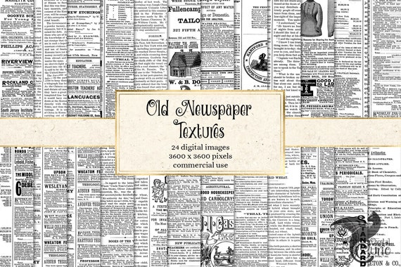 Newspaper Vintage, Newspaper Paper Pack, Printable Grunge Paper