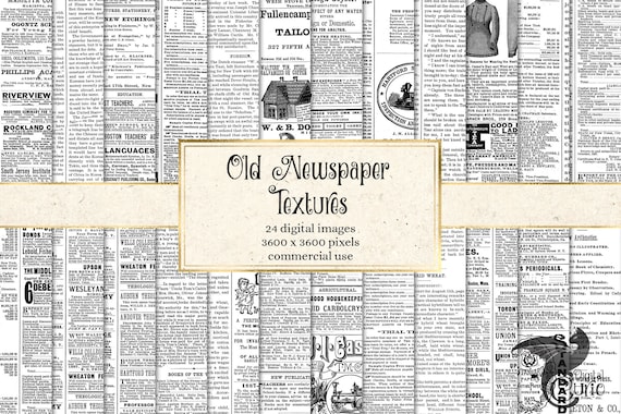 Newspaper Paper Pack, Newspaper Vintage, Printable Grunge Paper