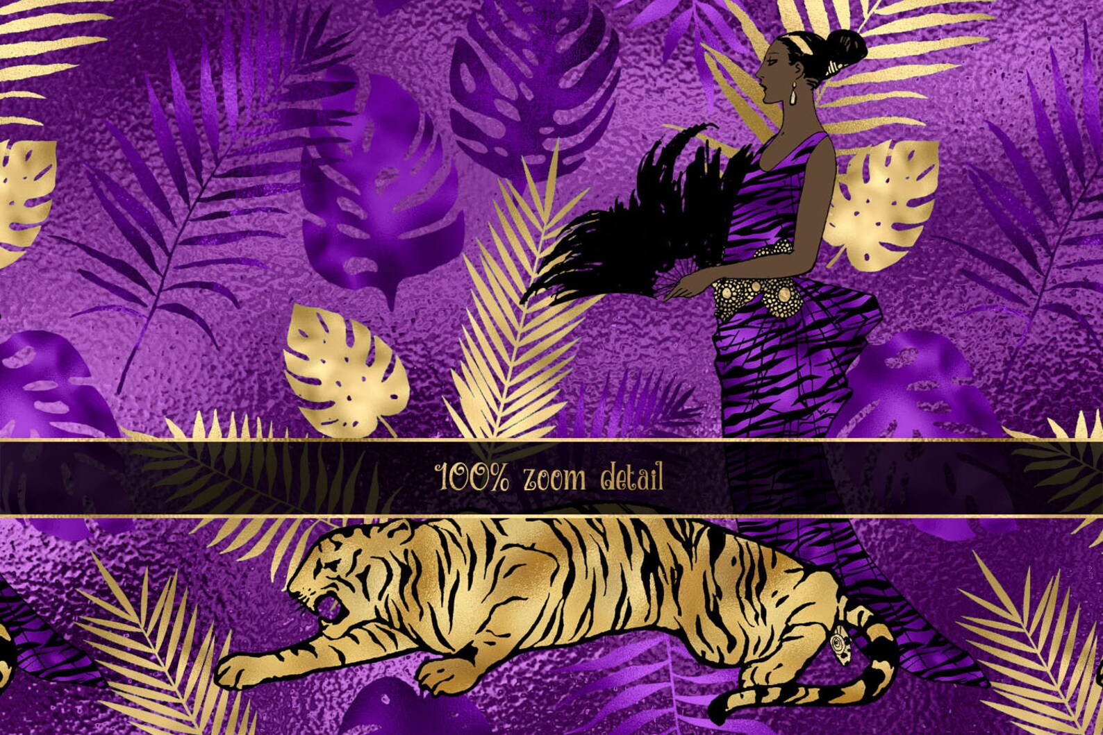 Purple and Gold Tiger Digital Paper Seamless Tiger Stripe - Etsy