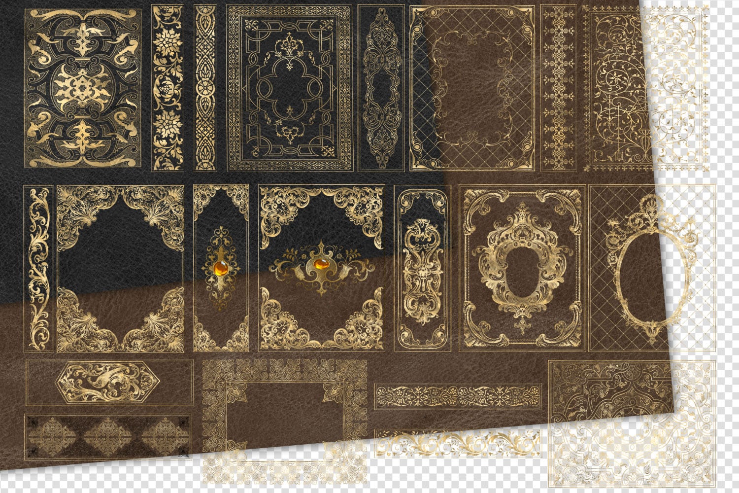 Gilded Gold Old Book Cover Overlays Decorative Antique Book Etsy