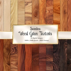 Textures de grain de bois - textures de papier numérique en bois naturel clair et foncé sans soudure, téléchargement immédiat de fonds de papier scrapbook imprimable