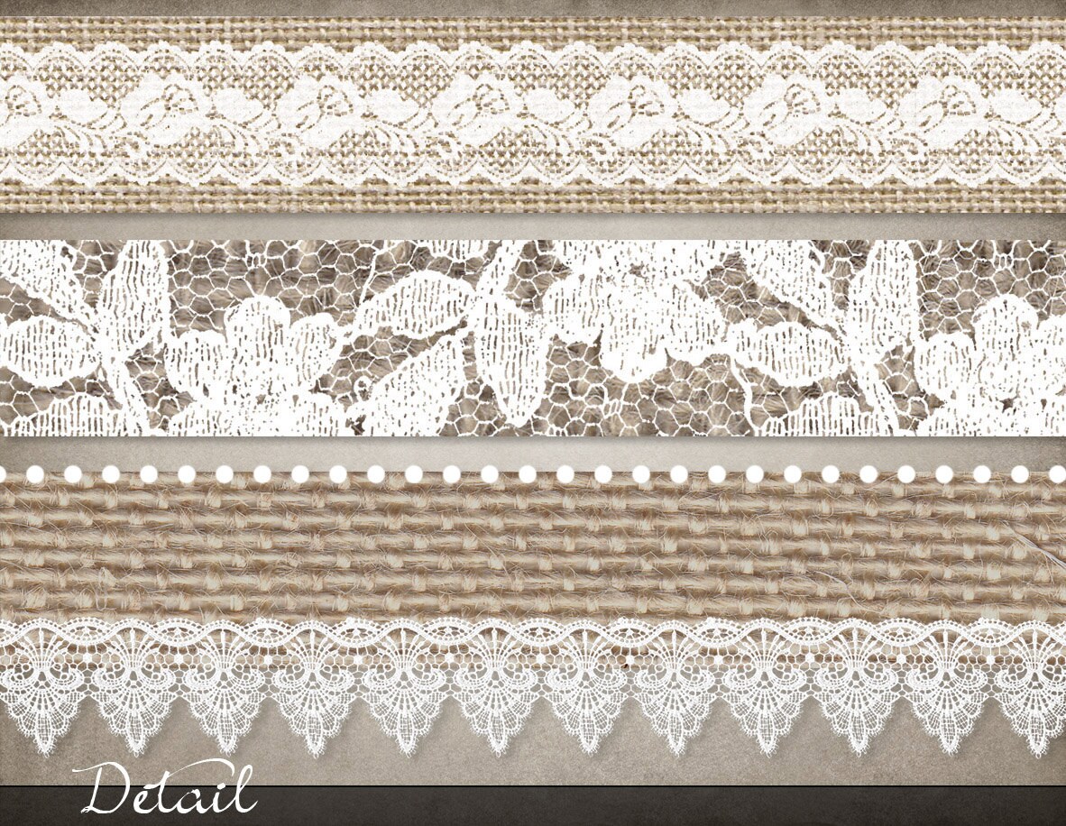 Burlap and Lace Borders, lace clip art, burlap border clipart, rustic