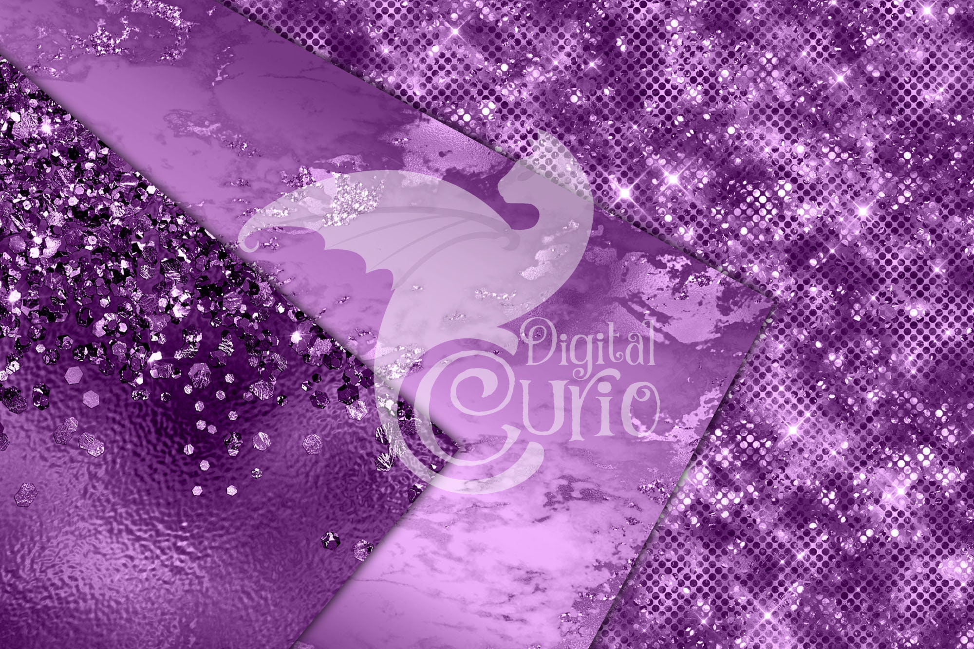 Holographic Purple Glitter Seamless Digital Paper Background — drypdesigns