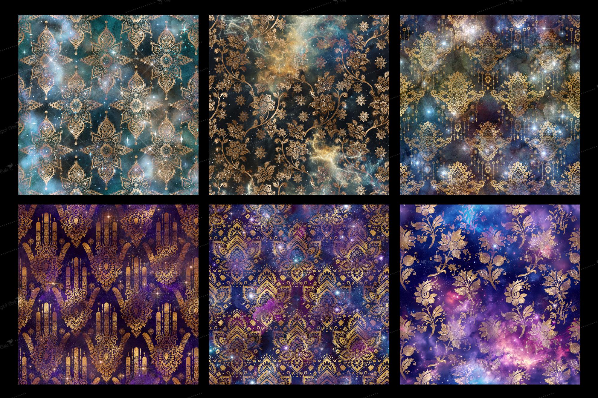 Cosmic Galaxy Digital Paper, Seamless Scrapbook Pattern (digital ...