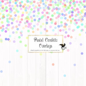 Pastel Confetti Overlays - nahtlose Konfetti-Punkt-Umrandungen im PNG-Format zum sofortigen Download für die kommerzielle Nutzung