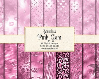 Carta digitale rosa glamour, sfondi glitterati con paillettes (download digitale)